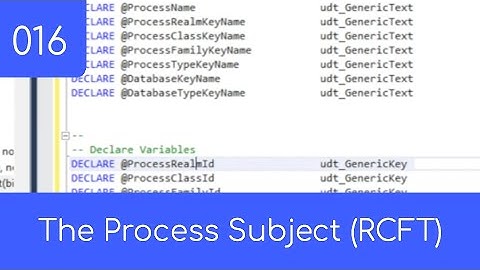 016 - The Process Subject - SQL Master Data Management