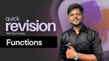 Functions in Python with Short Notes | Quick Revision | Class 12 CS CBSE | Rajnath Prasad