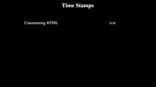 HTML: Commenting Your HTML Code