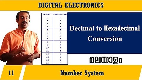 Lecture 11 – Decimal to Hexadecimal Conversion (മലയാളത്തിൽ) – Digital Electronics