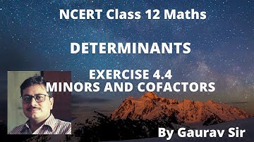 Minors and Cofactors | Determinants class 12 NCERT Solutions | Exercise 4.4 | NCERT Class 12 Maths