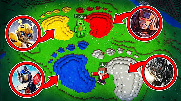 JJ and Mikey found TRANSFORMERS Footprints in Minecraft - Maizen