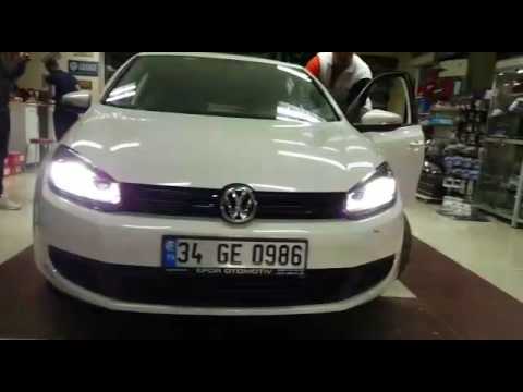 Volkwagen Golf 6 Mk6 Kayar Sinyalli çift U Led Far Montaji Youtube