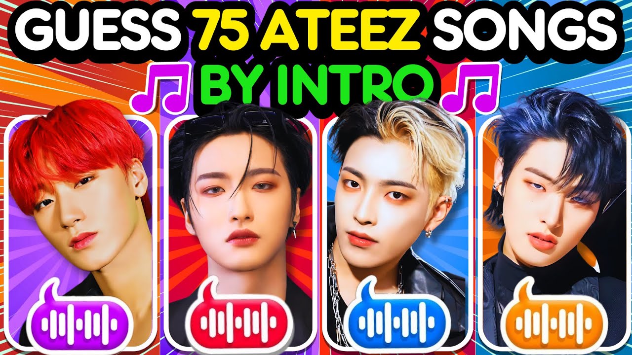 🌟 Guess The 75 ATEEZ Songs By The INTRO 🎶| ATEEZ QUIZ 💛🧡