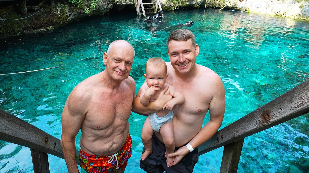 😱 PAPÁ RUSO CONOCE CENOTE en MÉXICO POR PRIMERA VEZ y SE QUEDA SIN PALABRAS 🇲🇽