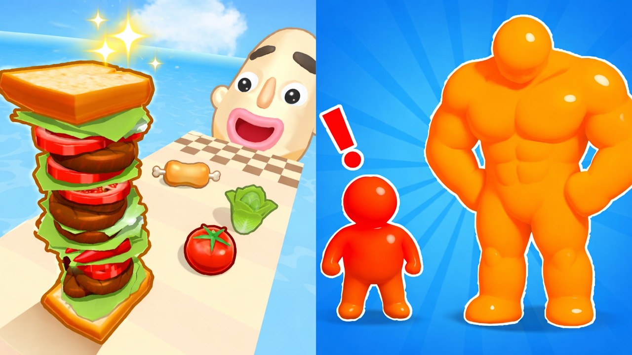 Sandwich Runner vs Tall Man Run - Full Levels Speedrun Gameplay (Android & iOS)