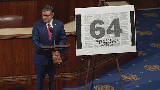 House Speaker Johnson delivers first floor speech on border security
