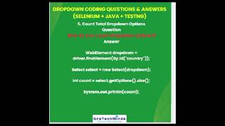 Top 10 Dropdown Coding Questions in Selenium Java TestNG | Automation Testing Interview
