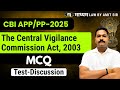 CBI PP/APP CVC Act, 2003 MCQ with Discussion - Amit Sir | Maadhyam Law by Amit Sir