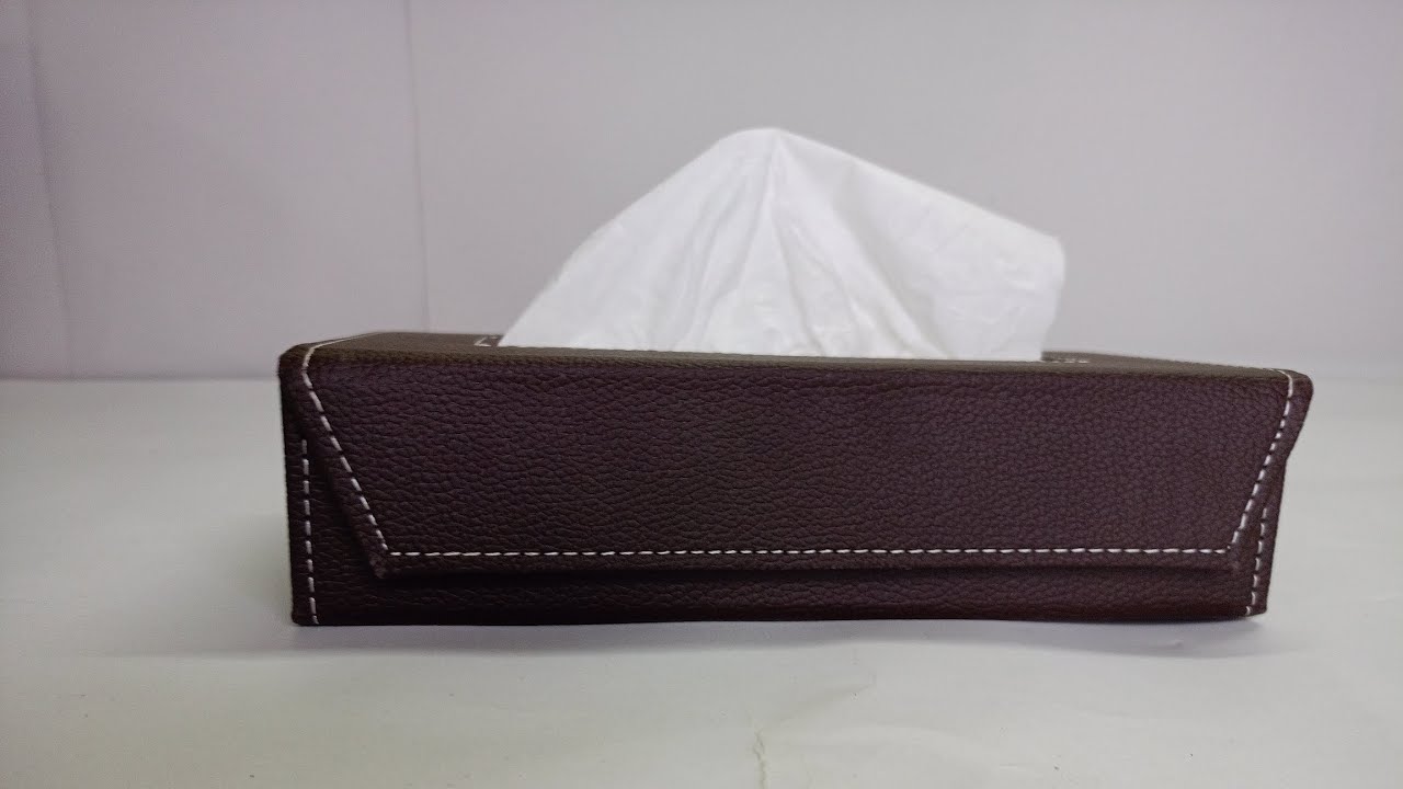 100% Organic Handmade chocolate Rectangular Leather Tissue Box @prachi.handicraft._my instagram page