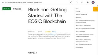 Block one Getting Started with The EOSIO Blockchain GSP873