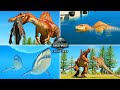 Big Dinosaurs in Jurassic World Evolution 3 , Spinoraptor vs Megalodon vs Tyrannosaurus Rex