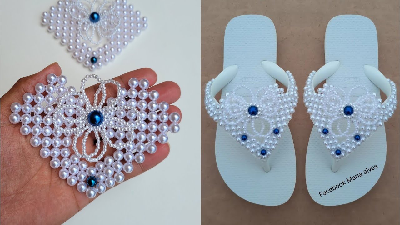 Trama Maria - Laço com Flor / Chinelos Bordados