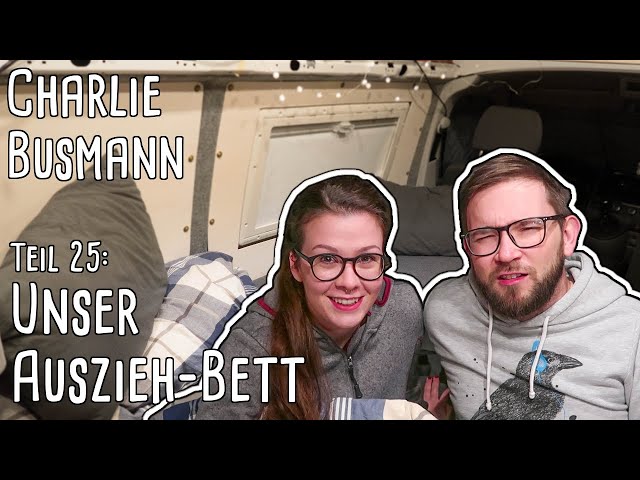 Ausziehbares Bett im Camper - Innenausbau VWT5 - Vom Transporter zum  Wohnmobil 