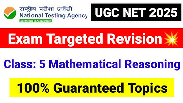 💥Class 5 Mathematical Reasoning | Revision Series | NTA UGC NET Paper 1 | UGC NET Mentor