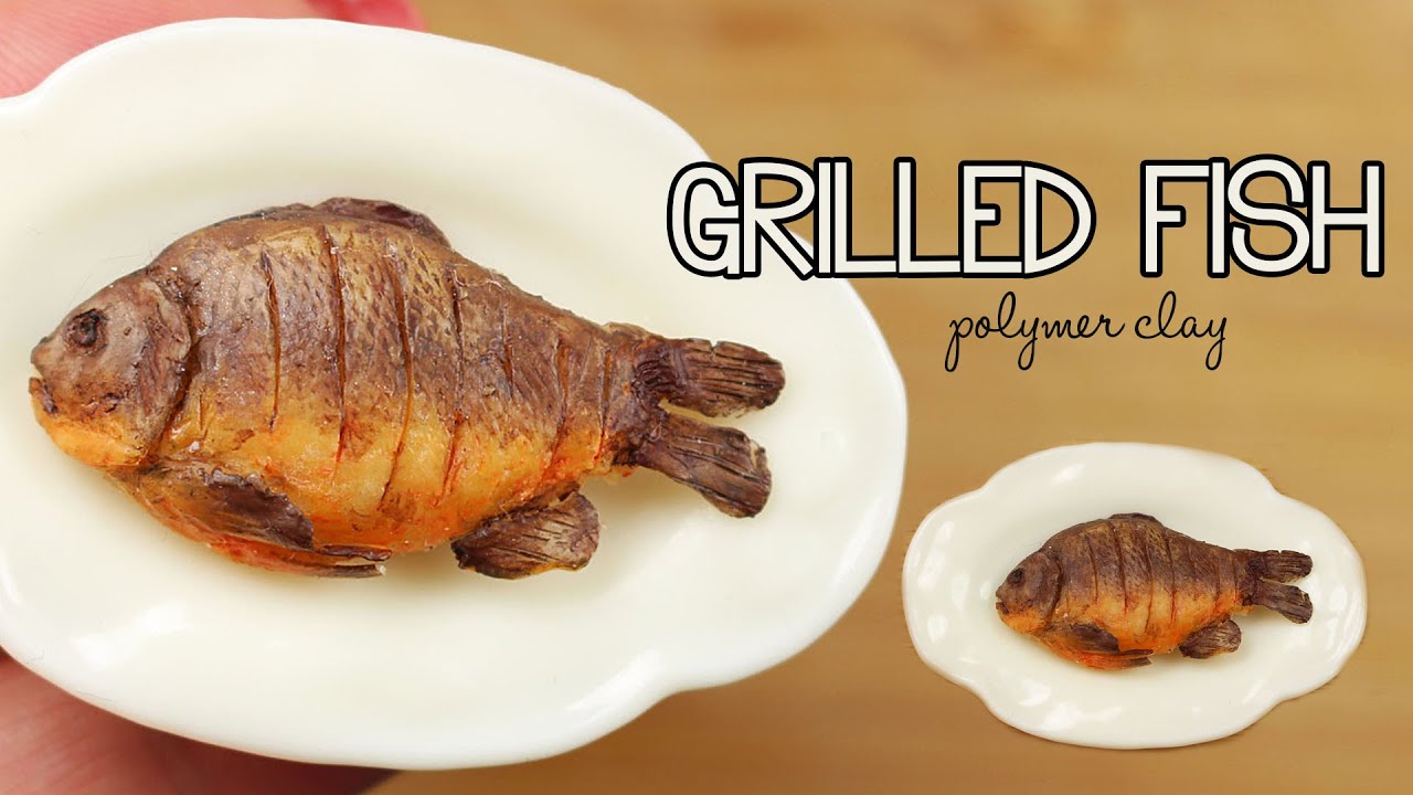 Polymer Clay Grilled Fish TUTORIAL polymer clay food YouTube