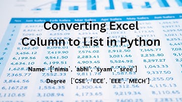 Python Pandas Tutorial 5 - Converting Excel Column to List in Python