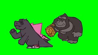 Godzilla And Kong Dance Green Screen