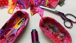 Fabric Scrap into Gorgeous Fabric Basket, Crazy Quilt, Embellished Textile Art #scrapfabricprojects