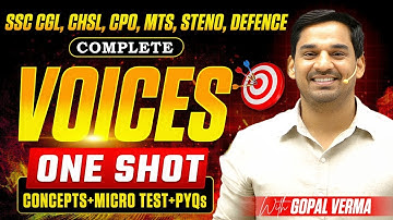 Voice | Active and Passive voice | SSC CGL English | English by Gopal Verma Sir #ssc #ssccgl