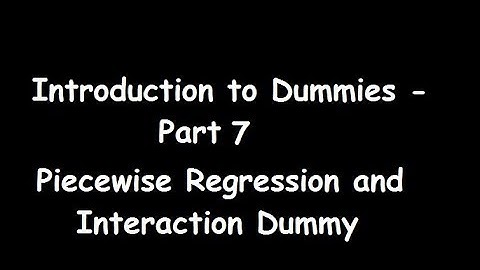 Dummy Variables - Part 7 - Piecewise Regression