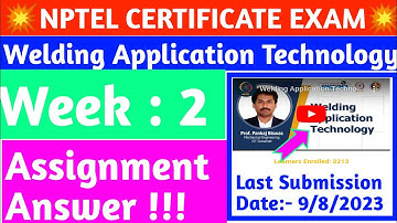 Week 2 Assignment Answer !! Welding Application Technology !!