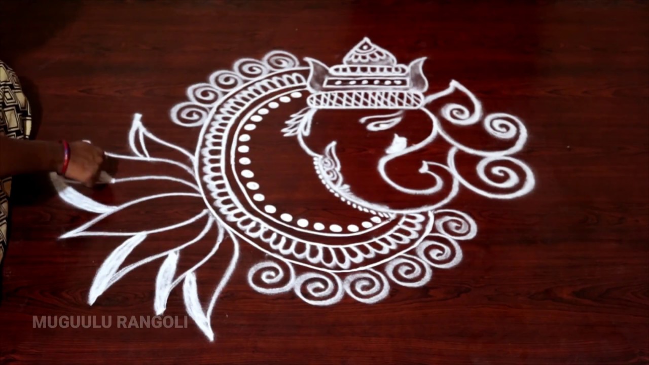 free hand rangoli designs with ganpati rangoli designs for ganesh ...