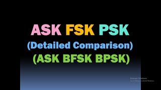 ASK FSK PSK (ASK BFSK BPSK)/Digital Modulation Techniques Comparison/difference between ASK PSK FSK