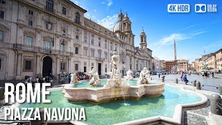 Rome The Stunning Fountains Of Piazza Navona To Pantheon - 🇮🇹 Italy [4K HDR] Walking Tour