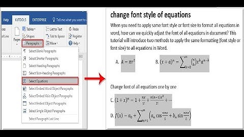 How to Change Equation Fonts in MS Word, 2018