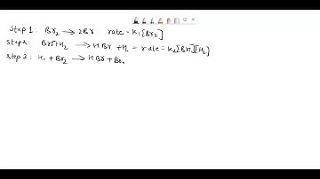 Thermal gas phase reaction between H2 and Br2 has the following mechanism: Br2 - 2Br. Br: + H2 - …