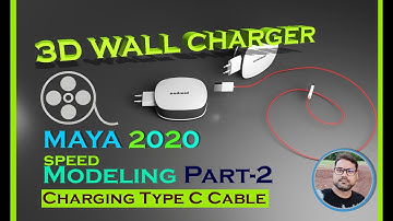How to Create 3d Model Type-c Cable | Wall Charge Maya 2020 |3D Me Wall Charge kaise Banaye | Part-2