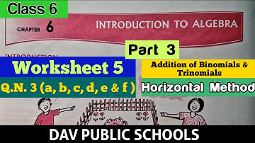 DAV class 6 maths chapter 6 worksheet 5 Q.N. 3