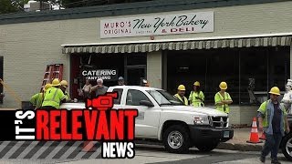 Main Street Explosion damages property and closes street near Wall st