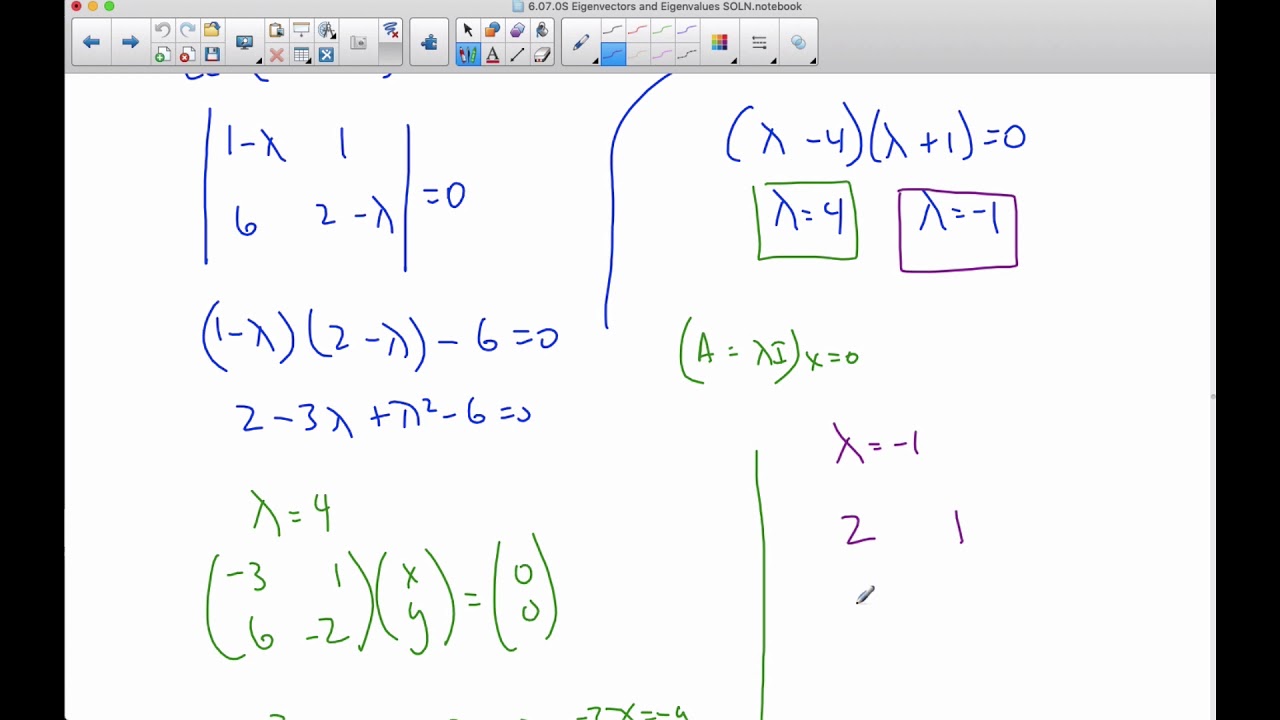 IB MAI HL - 6.07.1 Eigenvectors and Eigenvalues example 2 - YouTube