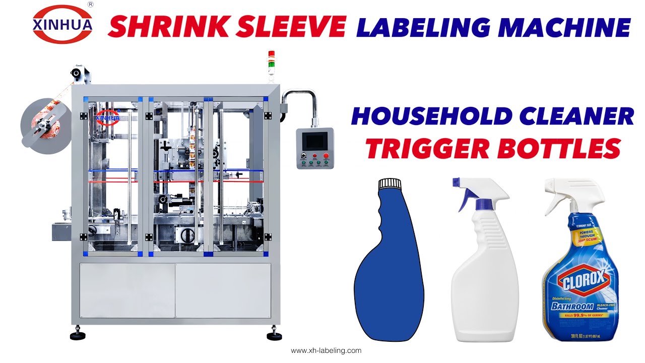 Trigger Bottle Cleaner Bottle Shrink Sleeve Applicator and Steam Shrink Tunnel