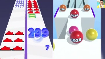 Merge number run Master vs Ball Merge 2048 - ASMR games ( All Max level ) Math games ios games