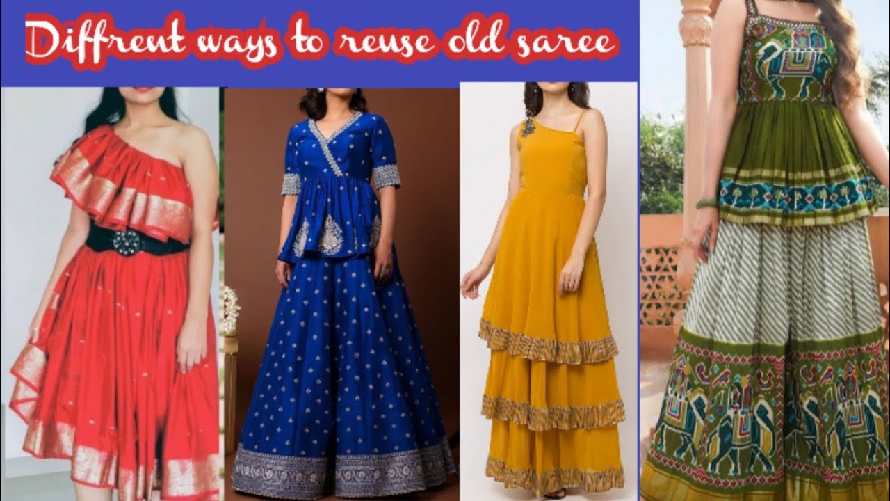 Old Saree reuse ideas 2023//How Old Saree convert into trendy kurti ,frock  and gown - YouTube