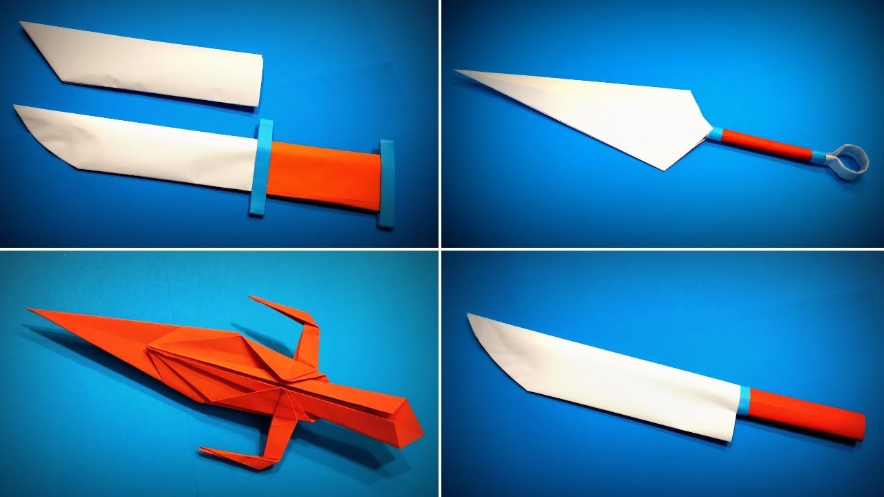Оружие из бумаги легко. Оригами кунай Наруто. Кунай из Наруто из бумаги а4. Оригами ножик кунай. Ножик из картона.