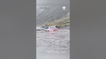 Motorists Trapped in a California Mudslide Rescued