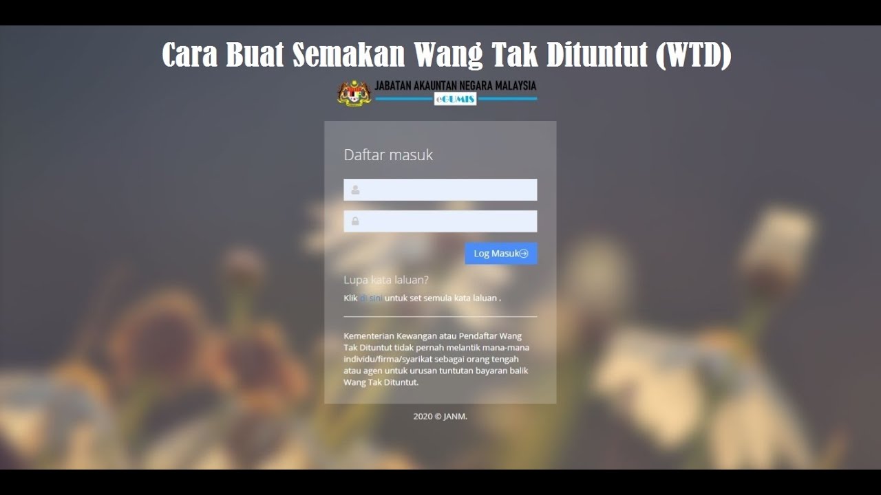 Dapatkan Pengesahan Bagi Wang Tak Dituntut WTD - YouTube