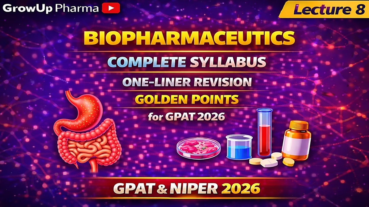 Biopharmaceutics Complete Syllabus One-Liner Revision | Golden Points for GPAT & NIPER 2026