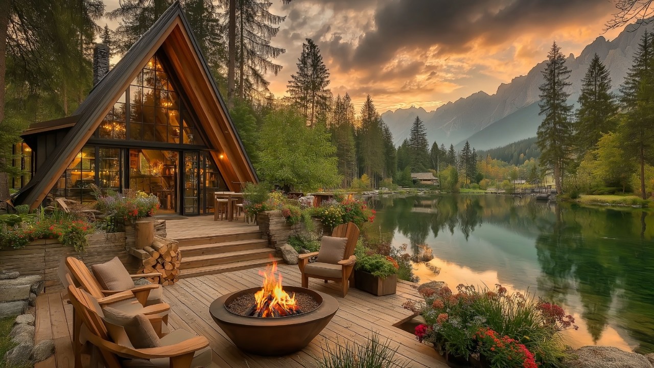 Quiet Spring Cabin by the Lake 🌸Cozy Fire, Birds Symphony & Gentle Lake Waves