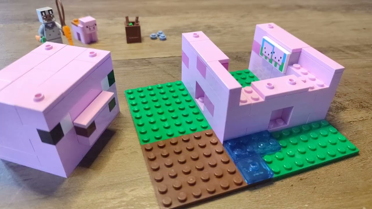 Building Lego Minecraft The baby pig house 21268