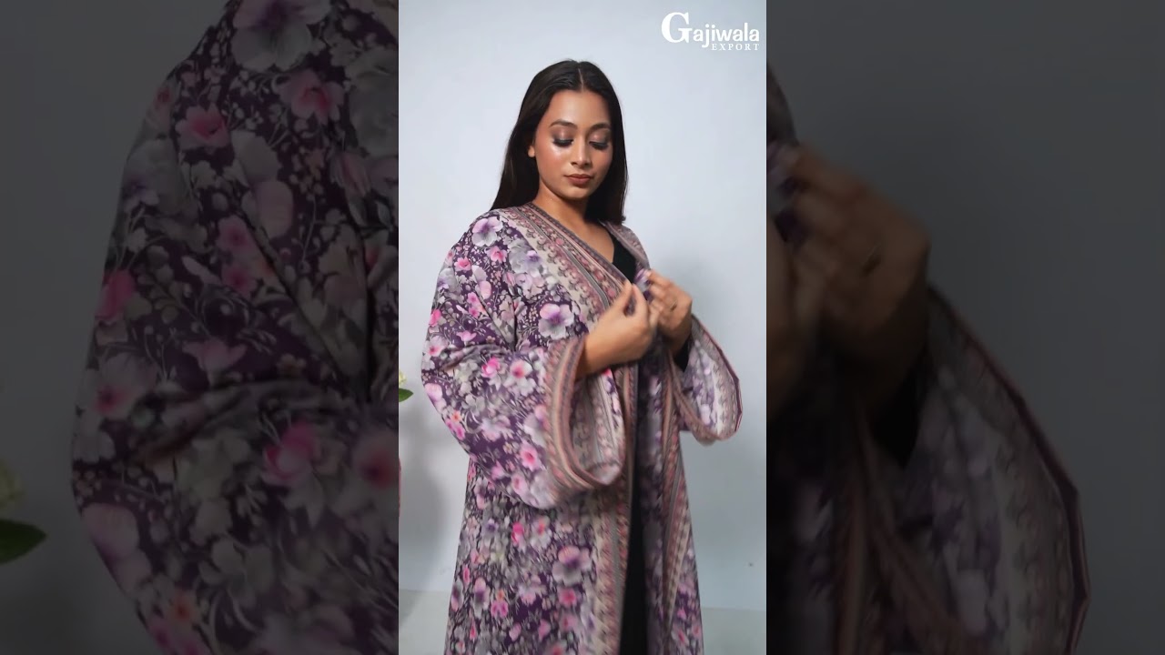 Floral Shrug Abaya | Modern Modest Wear Collection | Gajiwala Export 