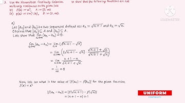 Bartle Sherbert Uniform Continuity Problem#03