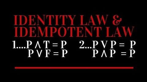 Identity law and Idempotent law with proofs and examples