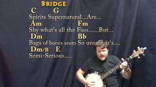 Spooky Scary Skeletons (Andrew Gold) Banjo Cover Lesson with Chords/Lyrics - Capo 2nd Fret