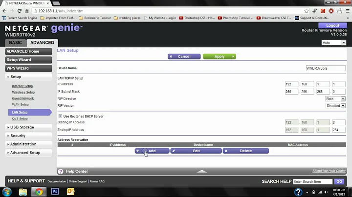 How to assign an internal static IP for a Netgear Router