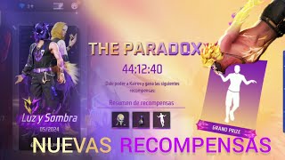 Nuevas recompensas de garena #freefire nuevo evento PARADAX FREE...